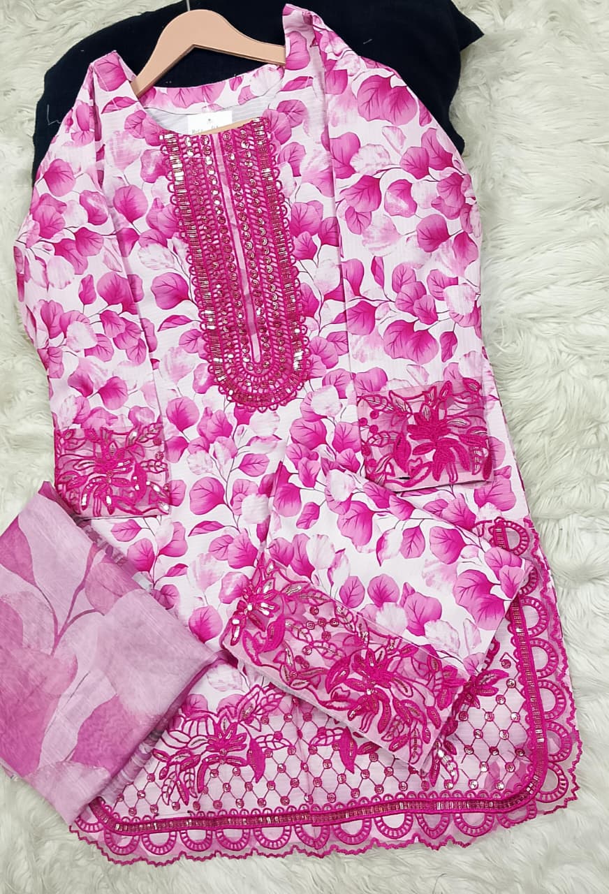 3 PIECE - EMBROIDERED LAWN SUIT