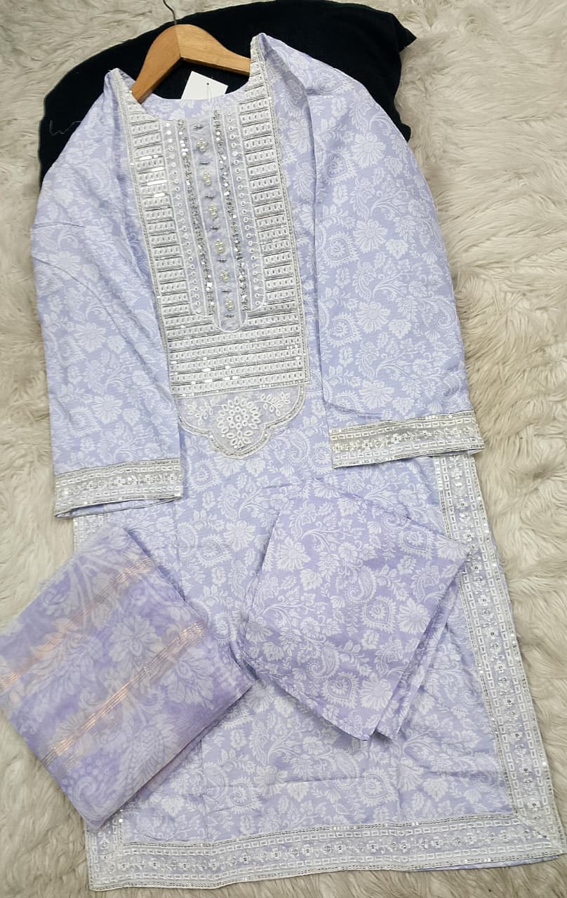 3 PIECE - EMBROIDERED LAWN SUIT