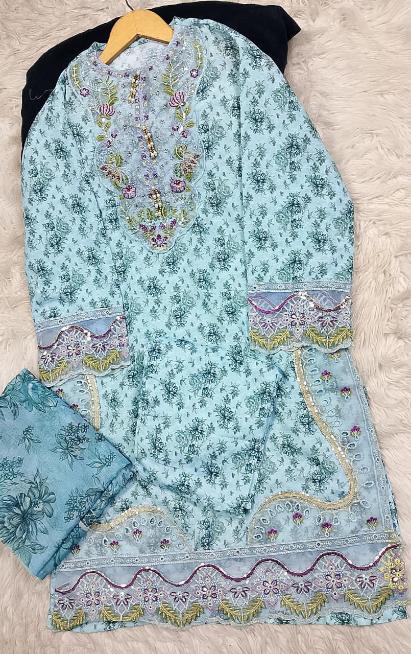3 PIECE - EMBROIDERED LAWN SUIT