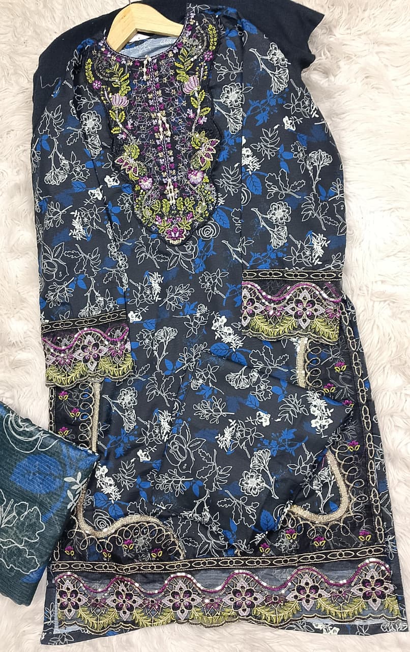 3 PIECE - EMBROIDERED LAWN SUIT