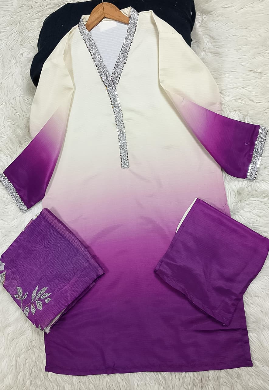 3 PIECE - EMBROIDERED LAWN SUIT