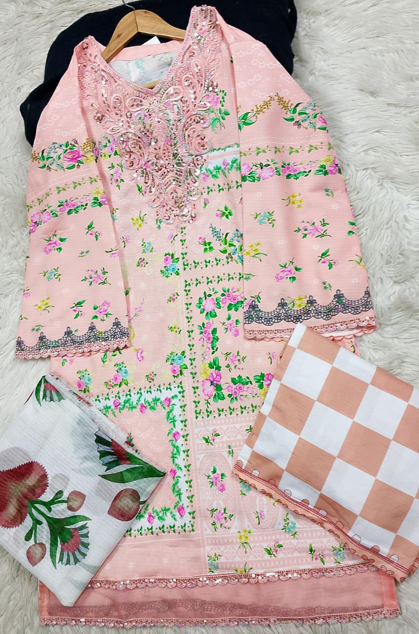 3 PIECE - EMBROIDERED LAWN SUIT
