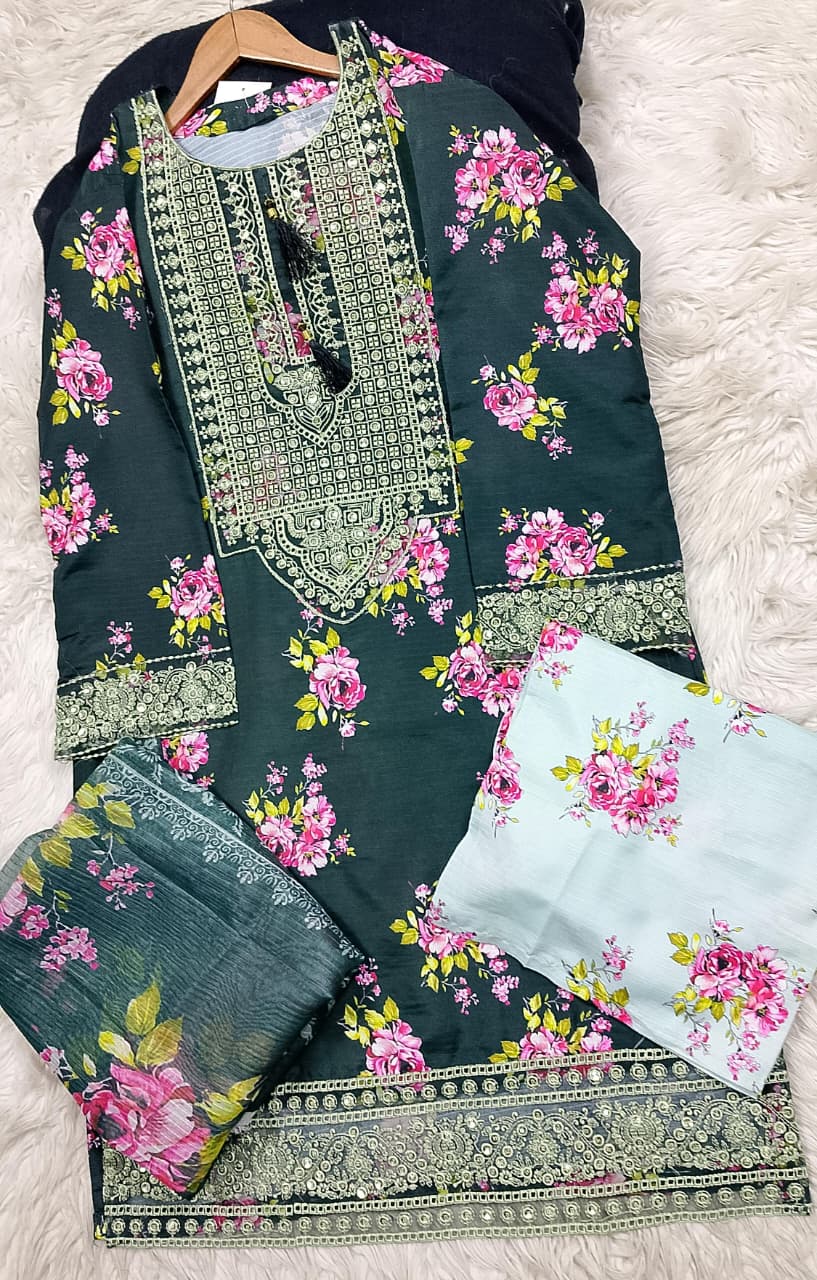 3 PIECE - EMBROIDERED LAWN SUIT