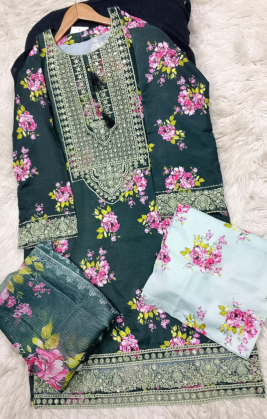 3 PIECE - EMBROIDERED LAWN SUIT
