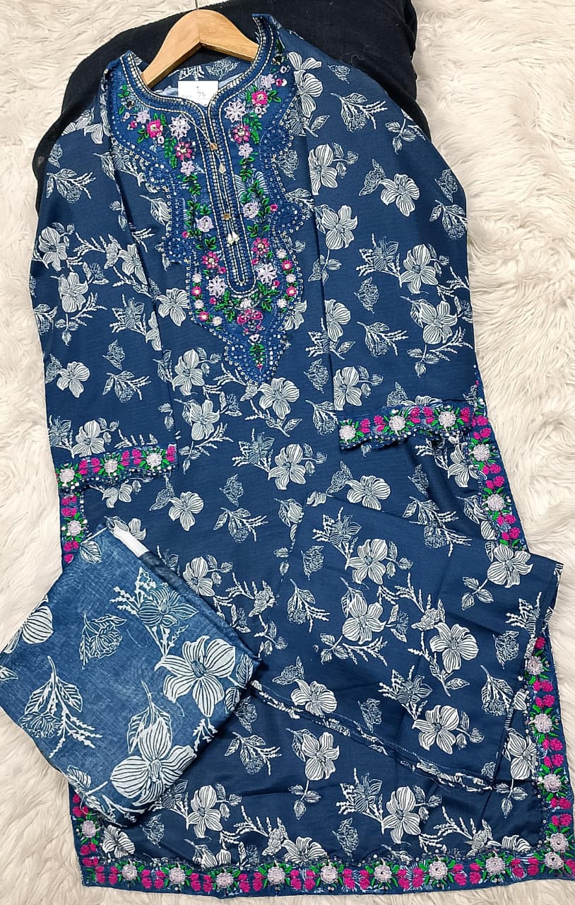 3 PIECE - EMBROIDERED LAWN SUIT