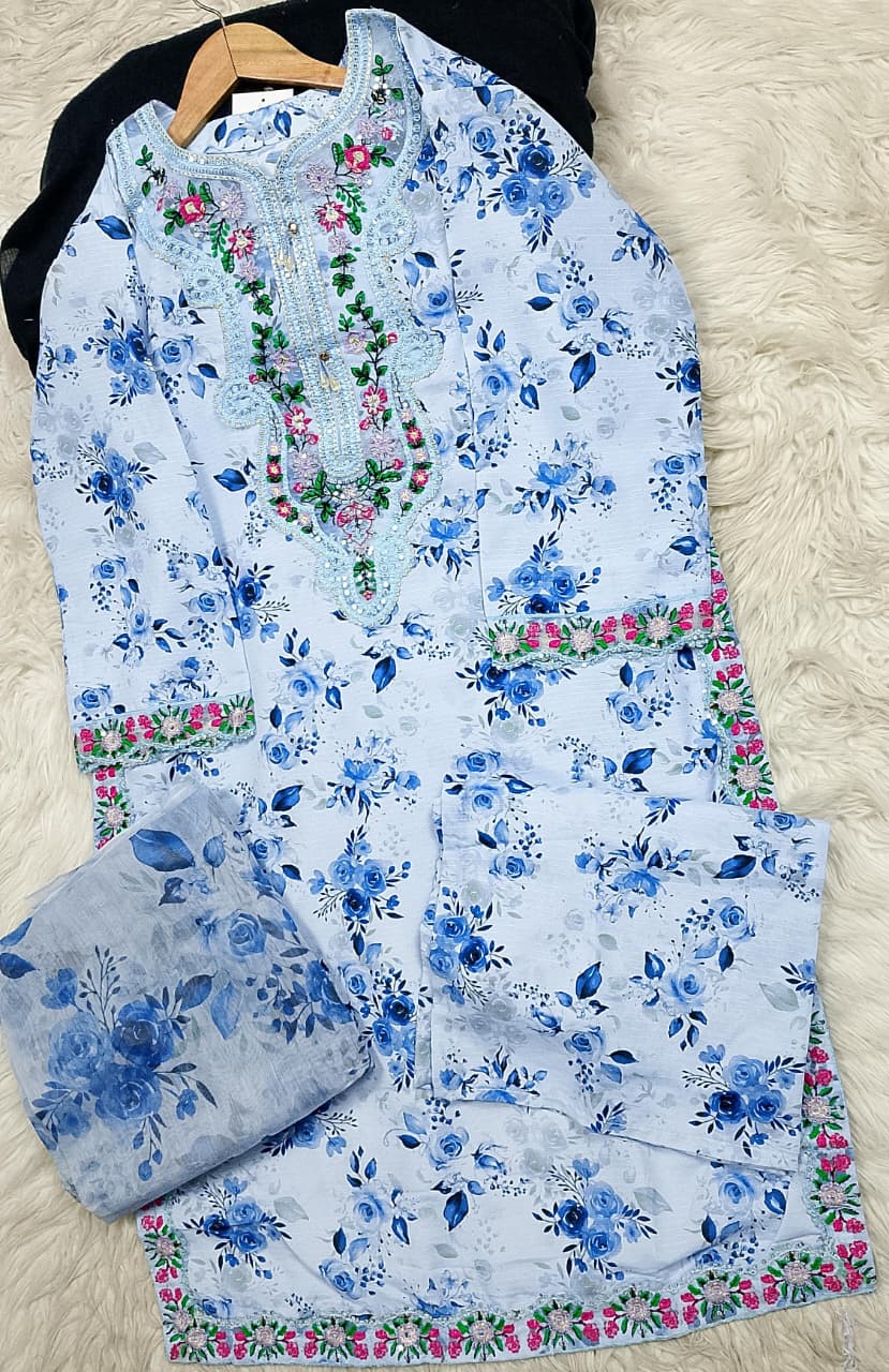 3 PIECE - EMBROIDERED LAWN SUIT