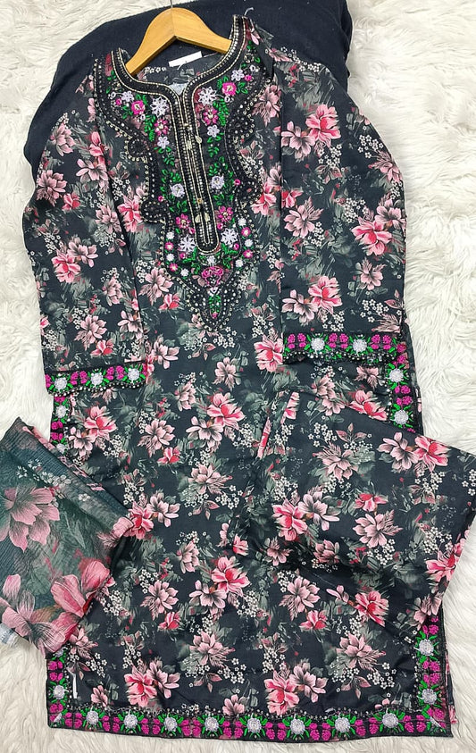 3 PIECE - EMBROIDERED LAWN SUIT