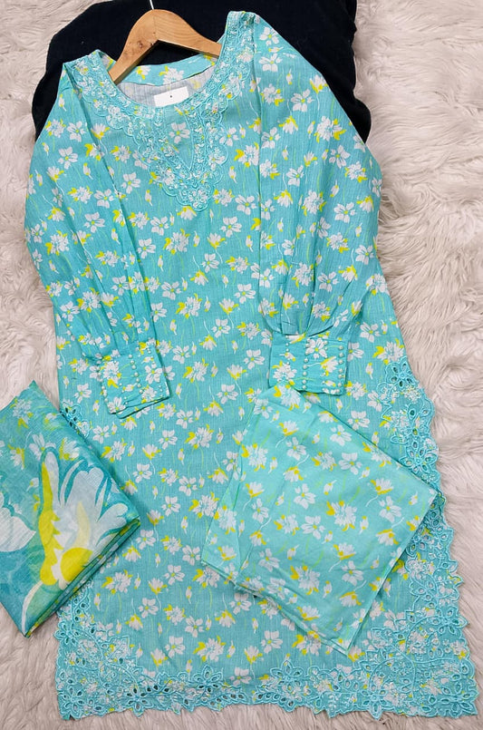 3 PIECE - EMBROIDERED LAWN SUIT