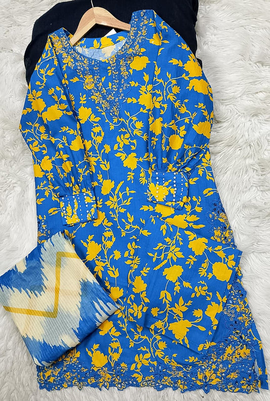 3 PIECE - EMBROIDERED LAWN SUIT