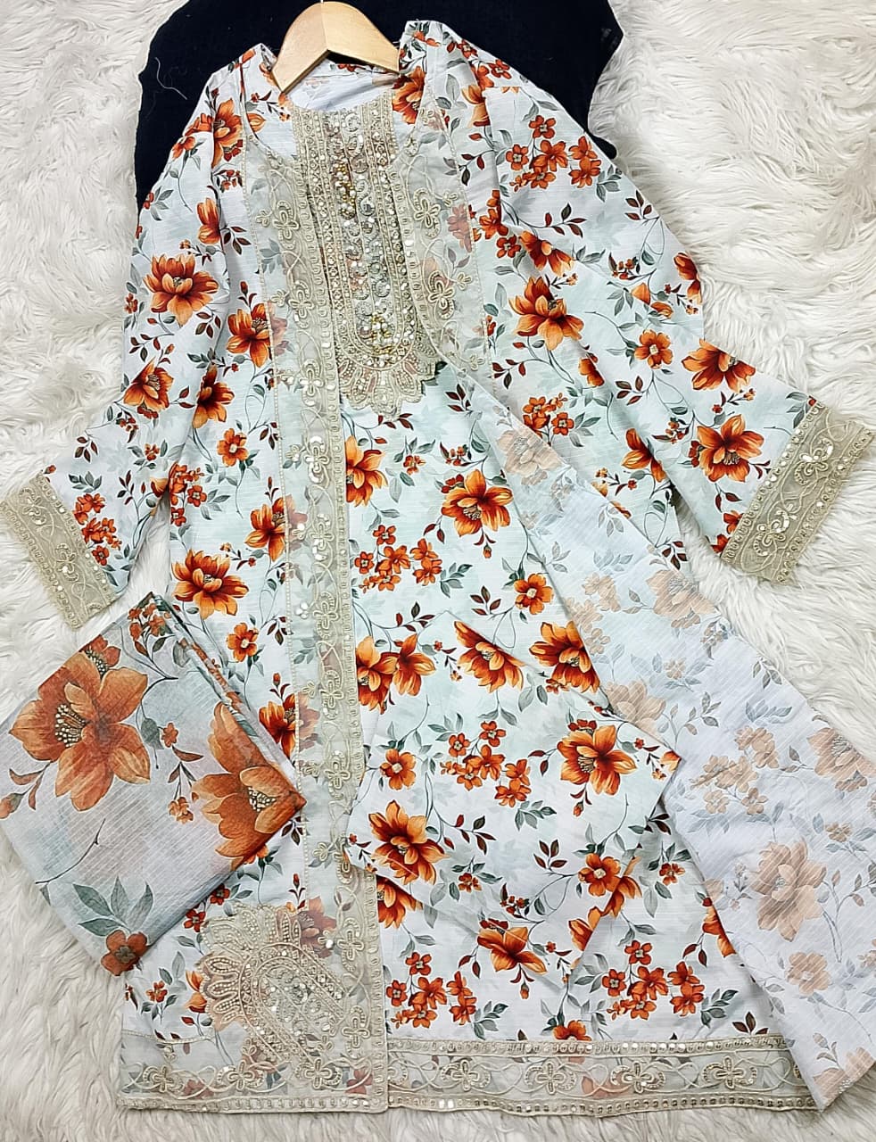 3 PIECE - EMBROIDERED LAWN SUIT