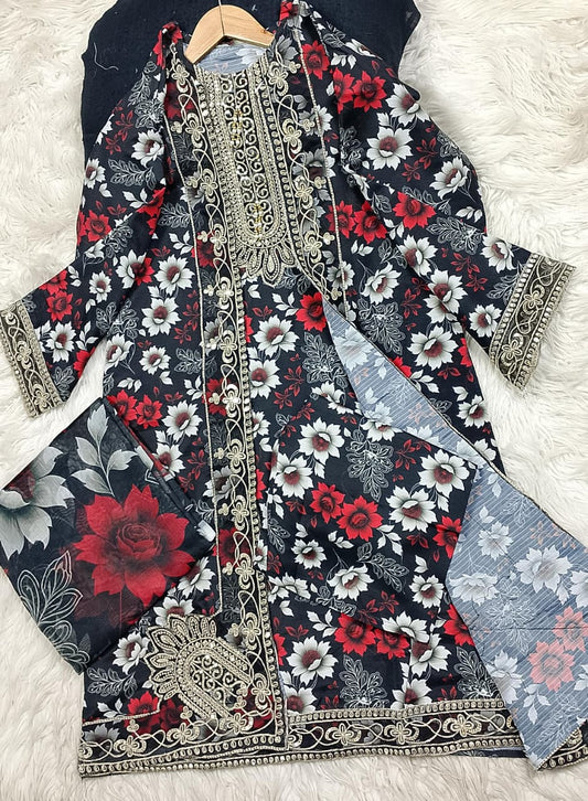 3 PIECE - EMBROIDERED LAWN SUIT