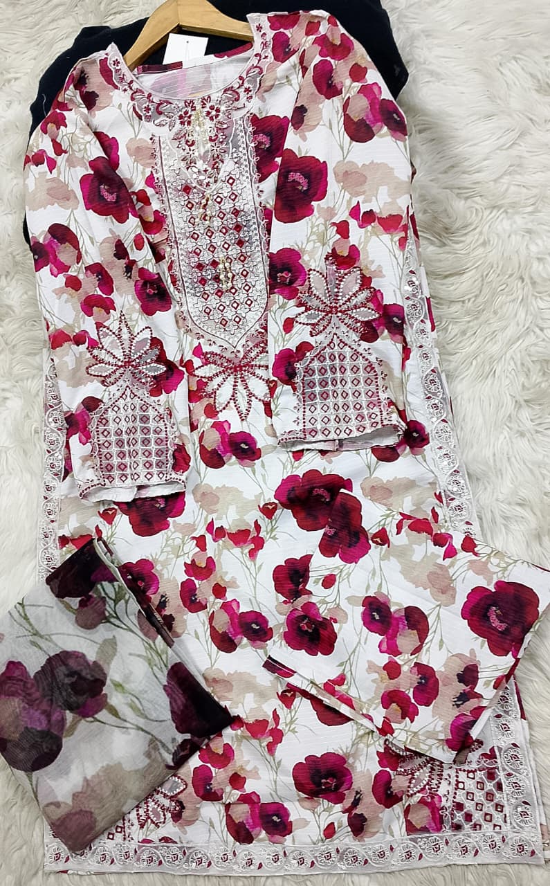 3 PIECE - EMBROIDERED LAWN SUIT
