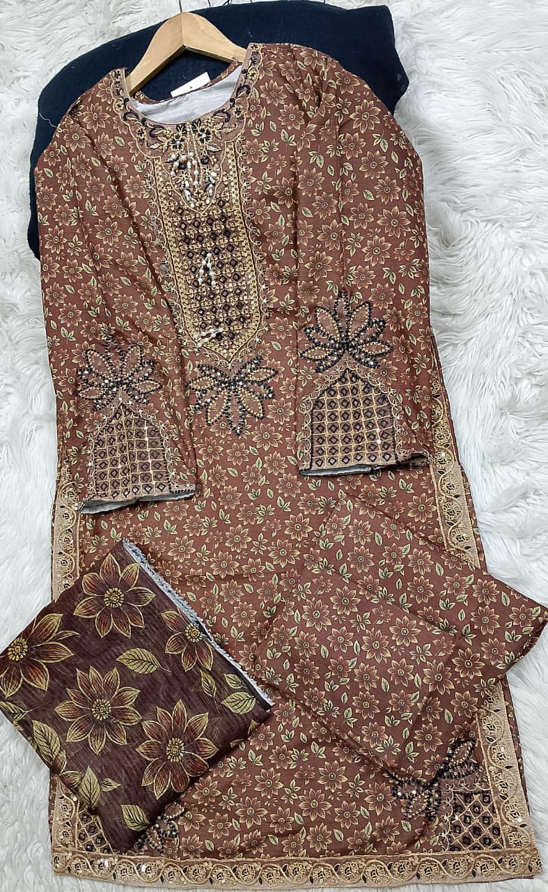 3 PIECE - EMBROIDERED LAWN SUIT
