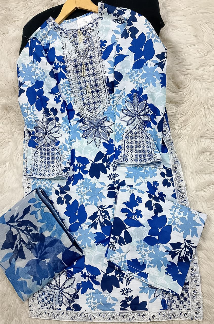 3 PIECE - EMBROIDERED LAWN SUIT