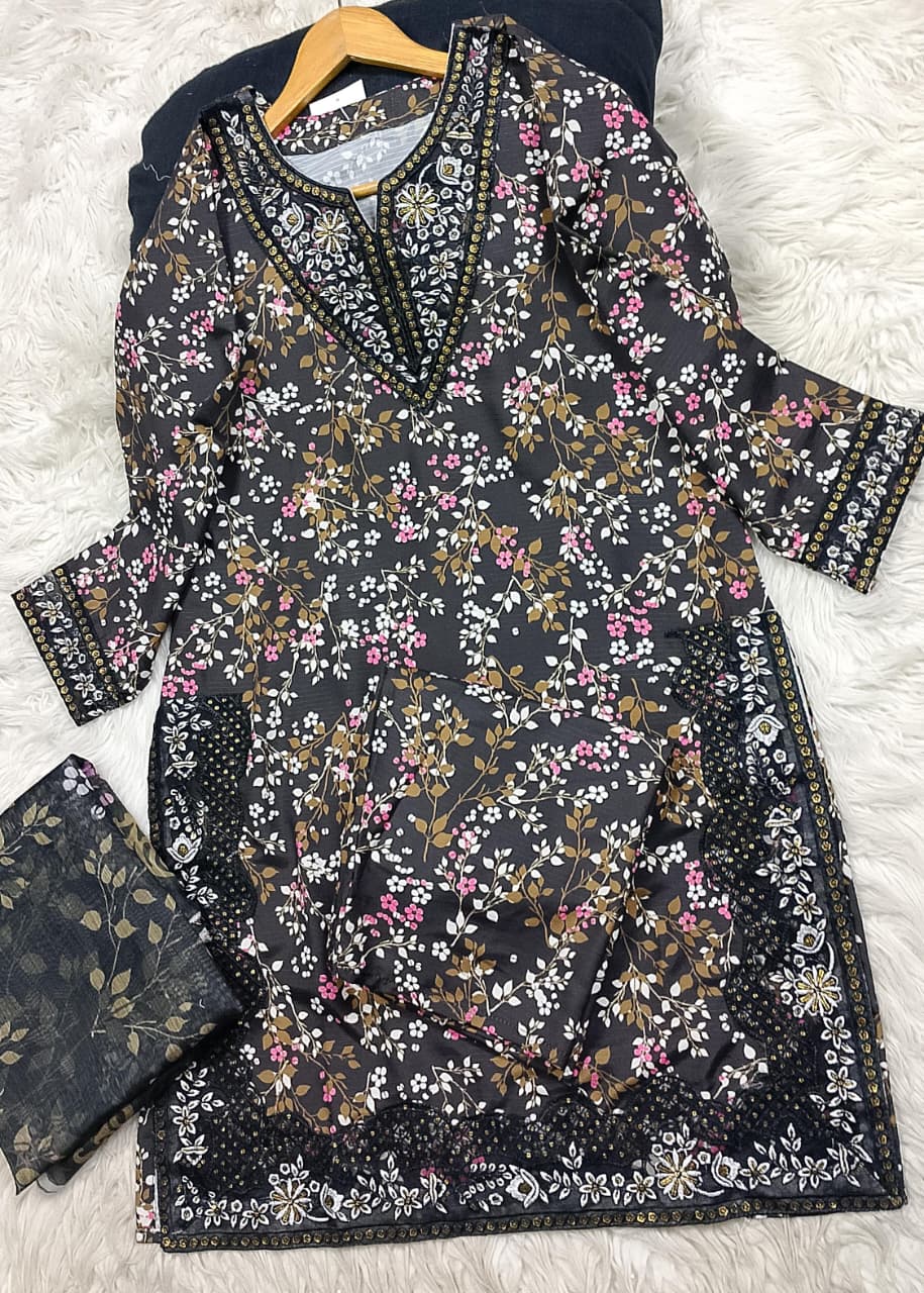3 PIECE - EMBROIDERED LAWN SUIT