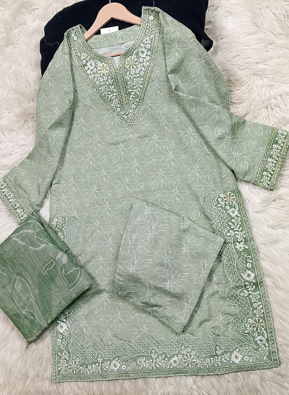 3 PIECE - EMBROIDERED LAWN SUIT