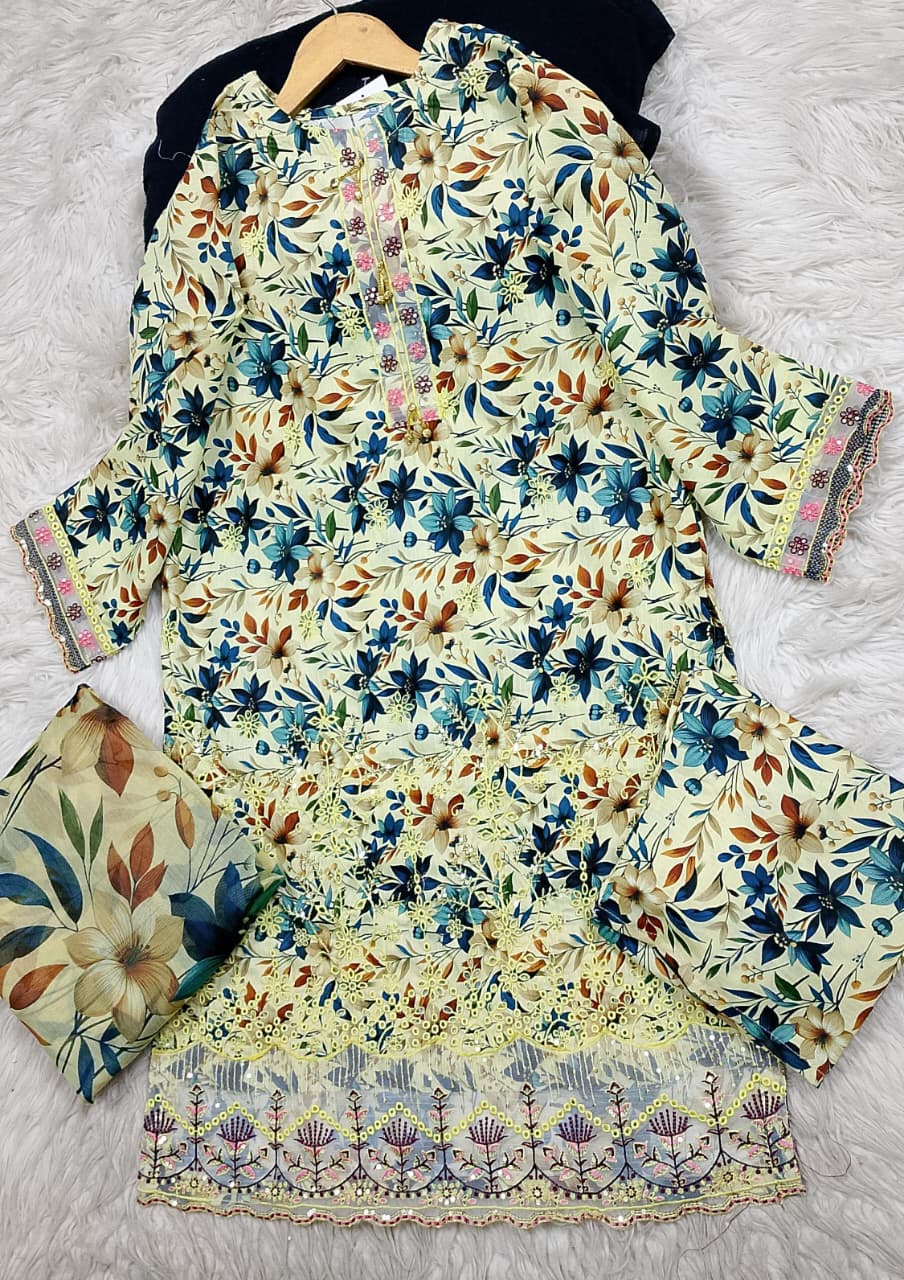 3 PIECE - EMBROIDERED LAWN SUIT