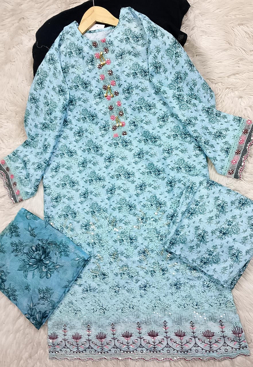 3 PIECE - EMBROIDERED LAWN SUIT
