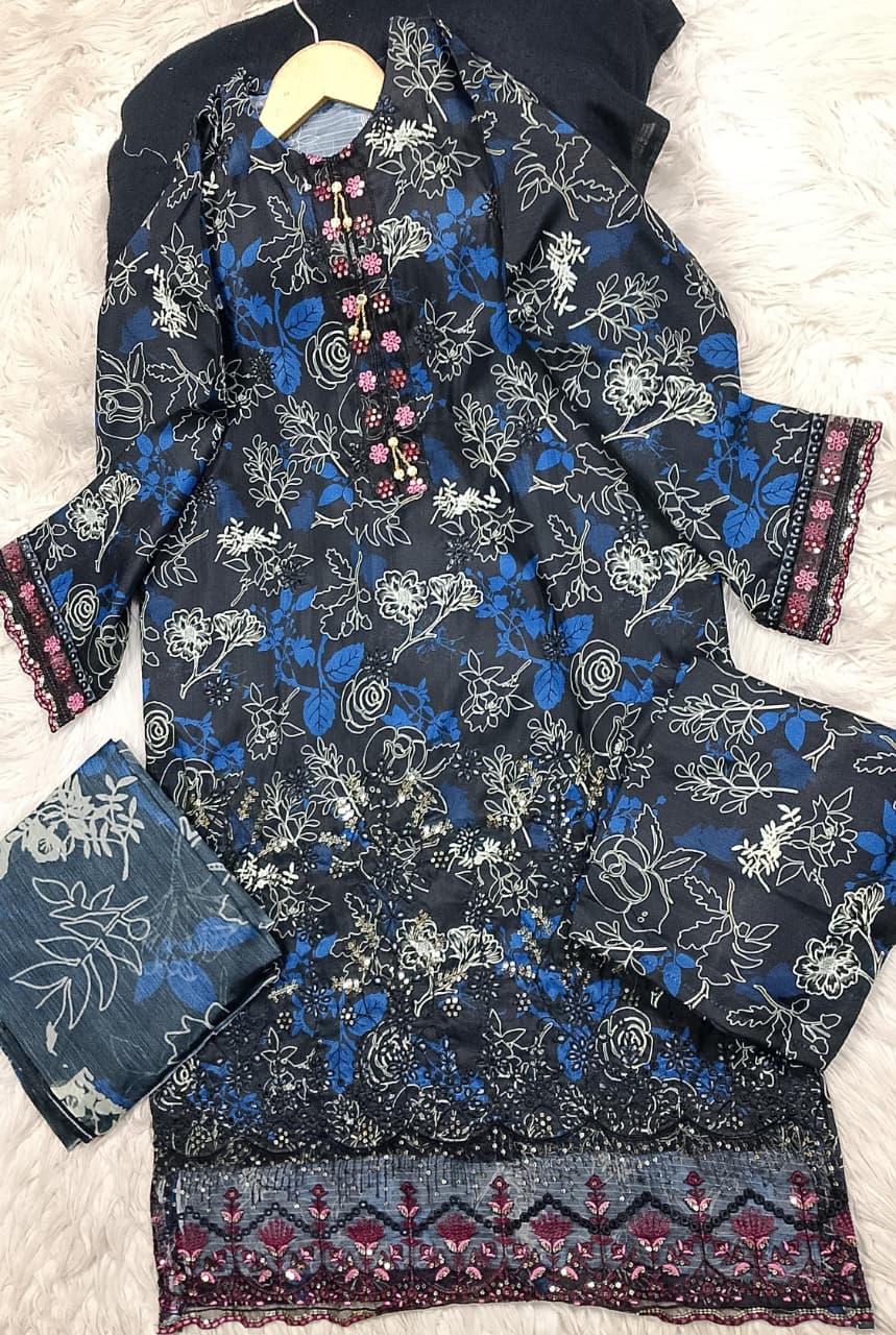 3 PIECE - EMBROIDERED LAWN SUIT