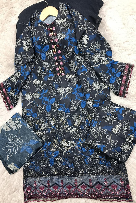 3 PIECE - EMBROIDERED LAWN SUIT