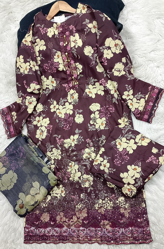 3 PIECE - EMBROIDERED LAWN SUIT