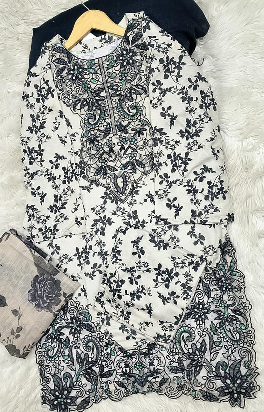3 PIECE - EMBROIDERED LAWN SUIT