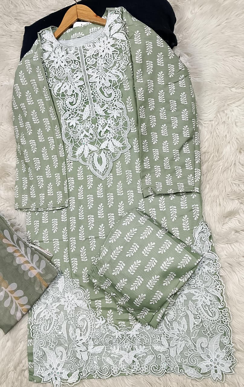 3 PIECE - EMBROIDERED LAWN SUIT