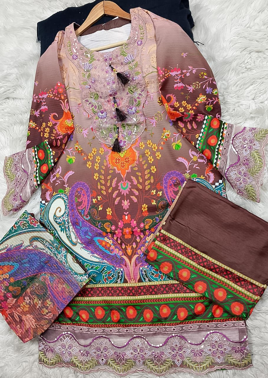 3 PIECE - EMBROIDERED LAWN SUIT