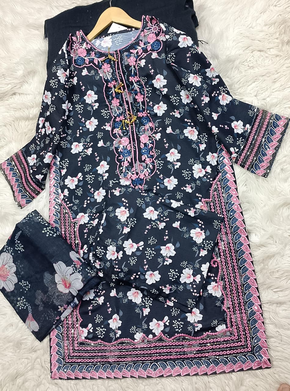 3 PIECE - EMBROIDERED LAWN SUIT