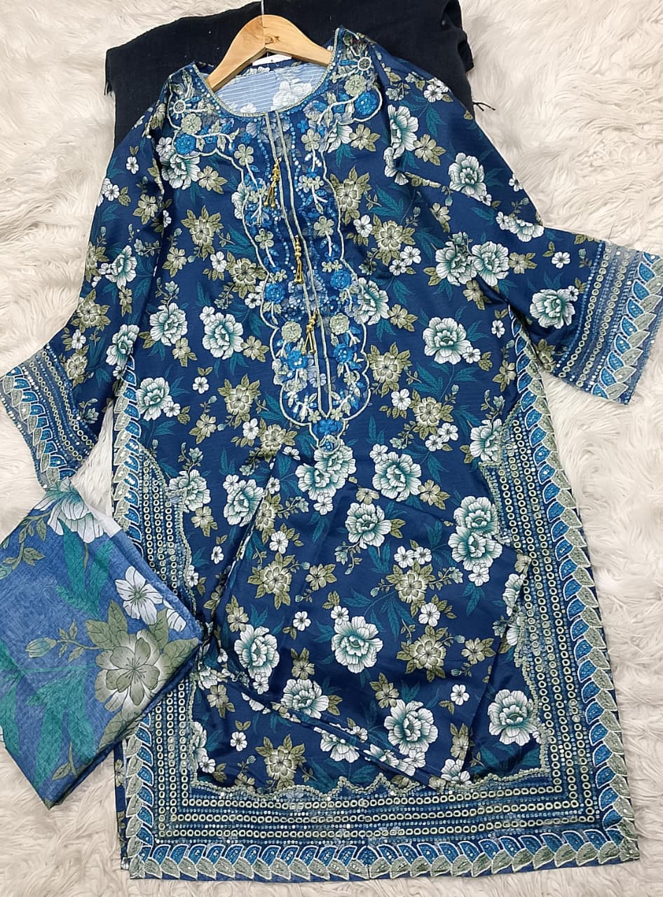 3 PIECE - EMBROIDERED LAWN SUIT