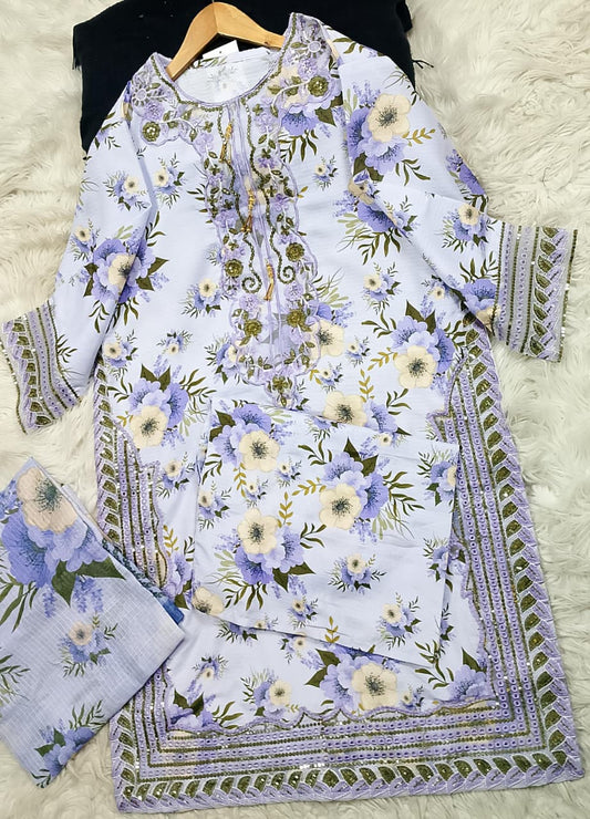 3 PIECE - EMBROIDERED LAWN SUIT