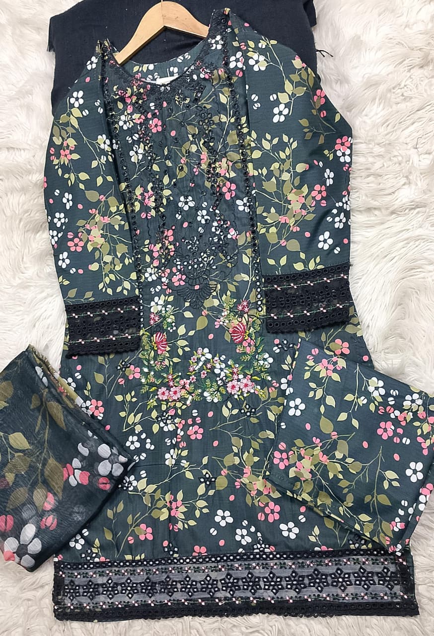 3 PIECE - EMBROIDERED LAWN SUIT