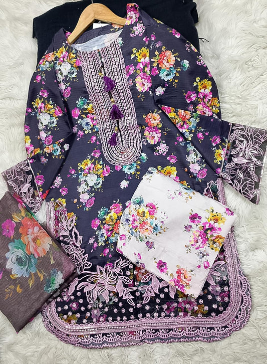 3 PIECE - EMBROIDERED LAWN SUIT