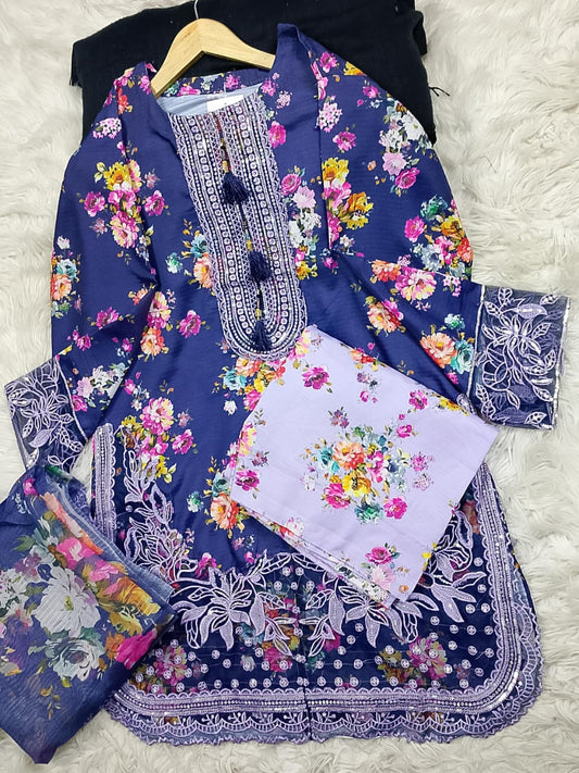 3 PIECE - EMBROIDERED LAWN SUIT