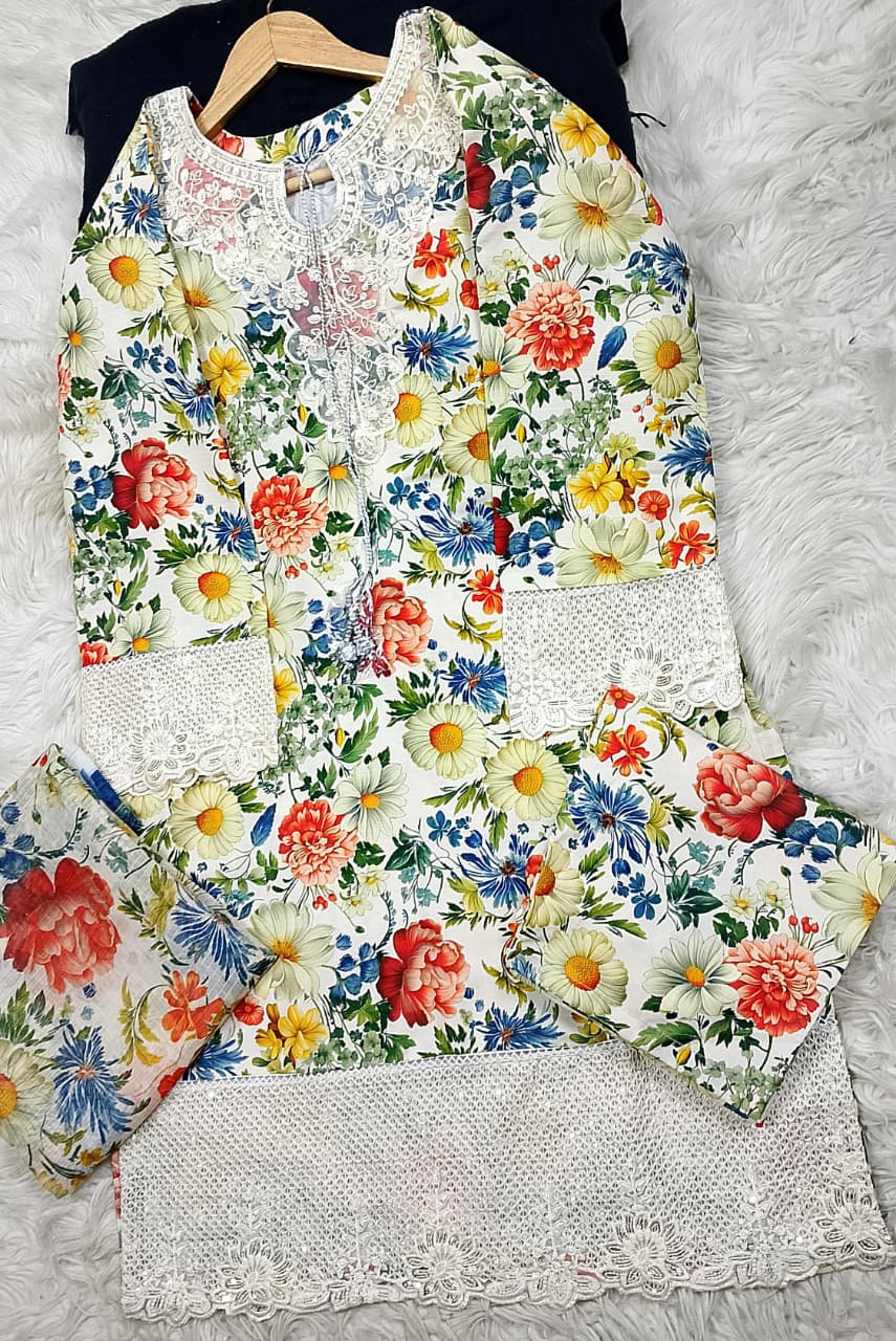 3 PIECE - EMBROIDERED LAWN SUIT