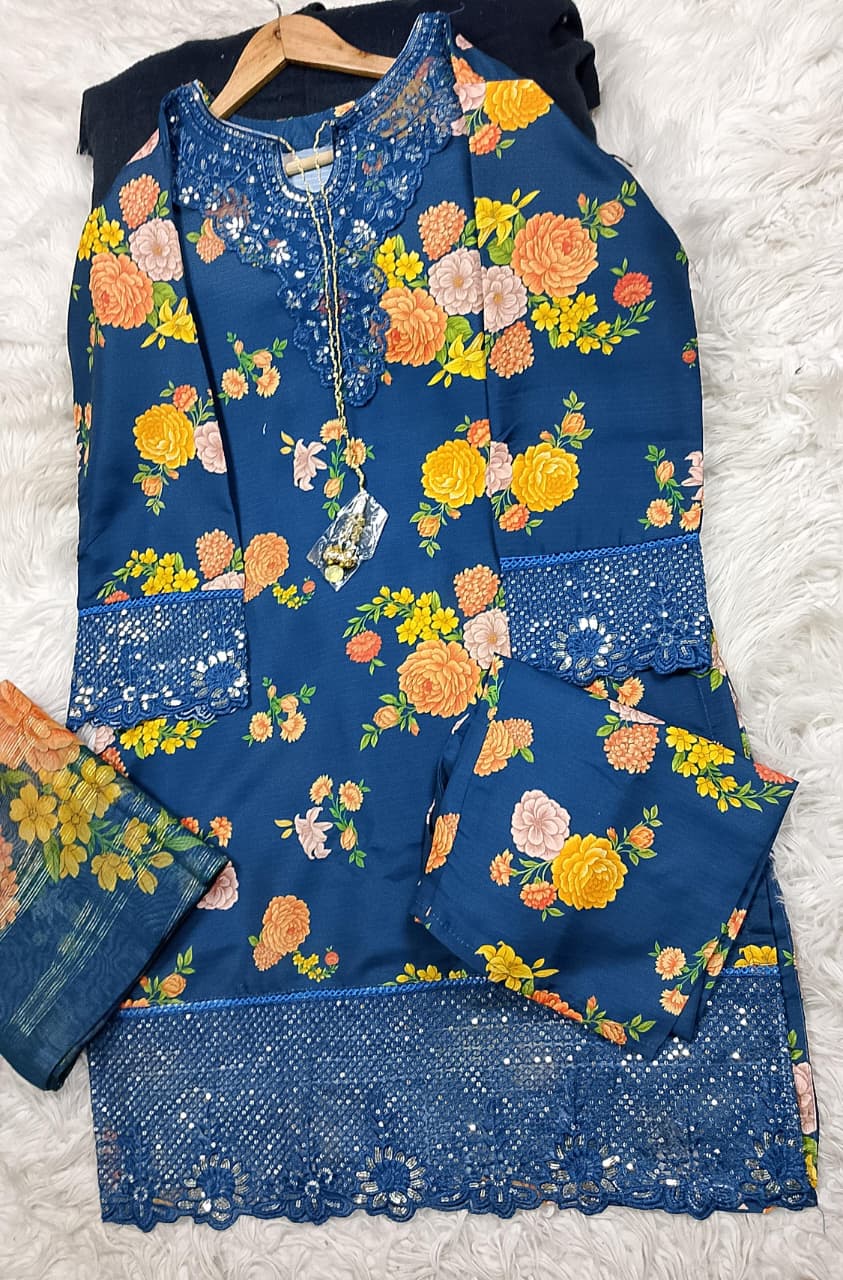 3 PIECE - EMBROIDERED LAWN SUIT