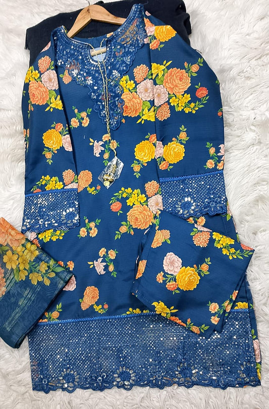 3 PIECE - EMBROIDERED LAWN SUIT