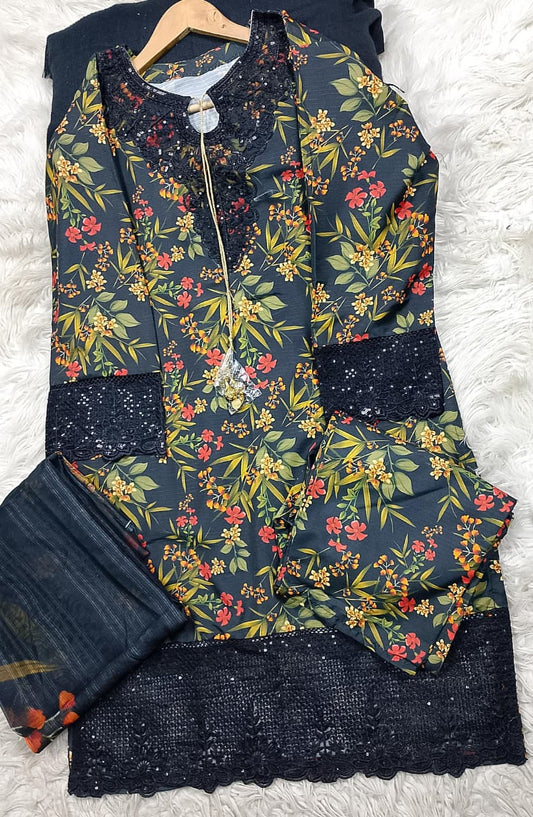 3 PIECE - EMBROIDERED LAWN SUIT