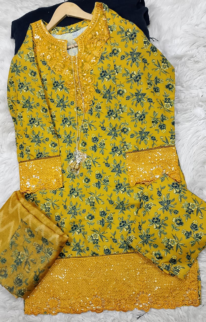 3 PIECE - EMBROIDERED LAWN SUIT