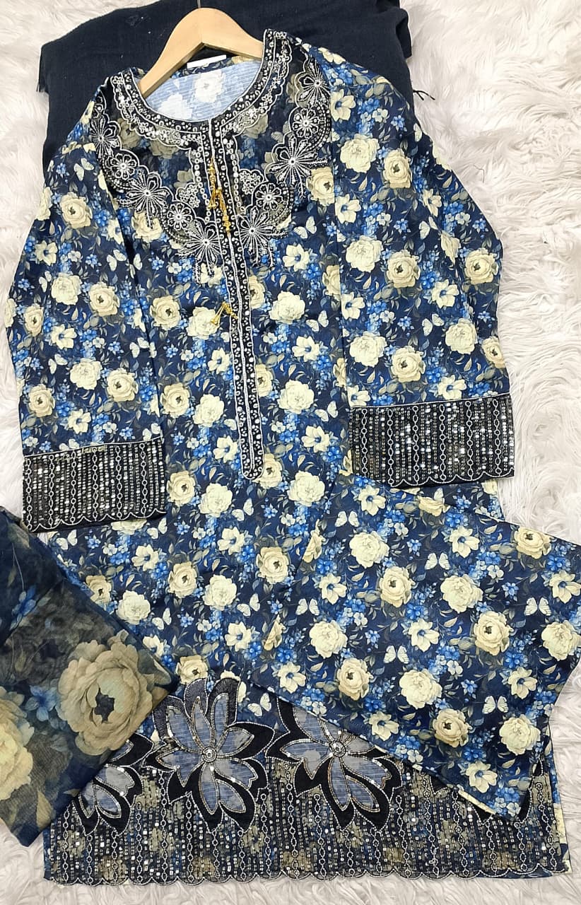 3 PIECE - EMBROIDERED LAWN SUIT