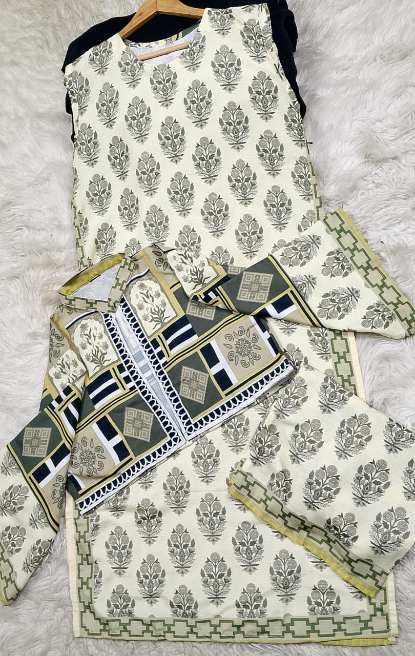 3 PIECE - EMBROIDERED LAWN SUIT