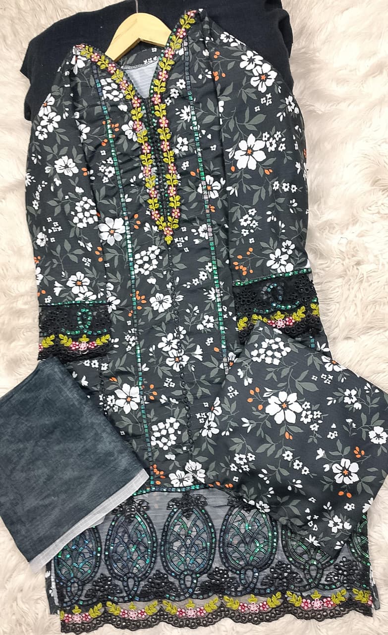 3 PIECE - EMBROIDERED LAWN SUIT