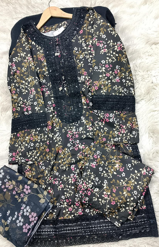 3 PIECE - EMBROIDERED LAWN SUIT