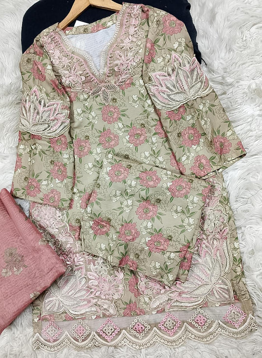 3 PIECE - EMBROIDERED LAWN SUIT