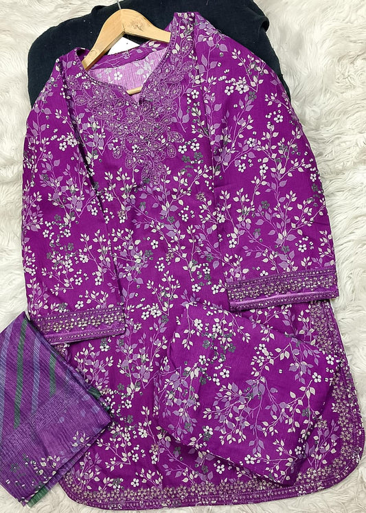 3 PIECE - EMBROIDERED LAWN SUIT