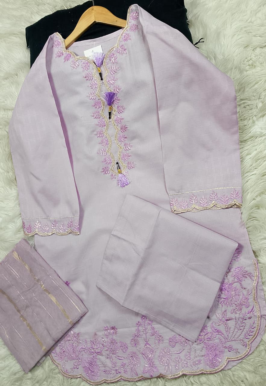 3 PIECE - EMBROIDERED LAWN SUIT
