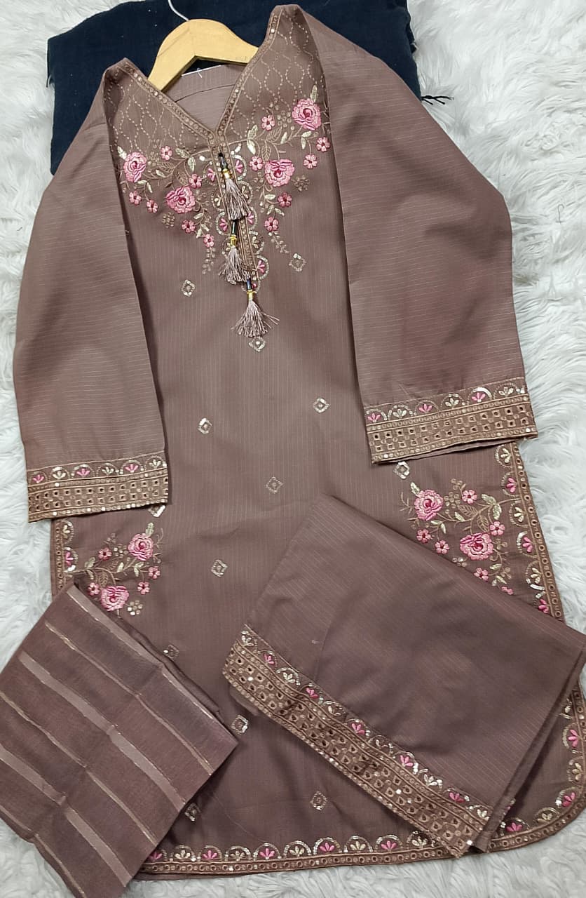 3 PIECE - EMBROIDERED LAWN SUIT
