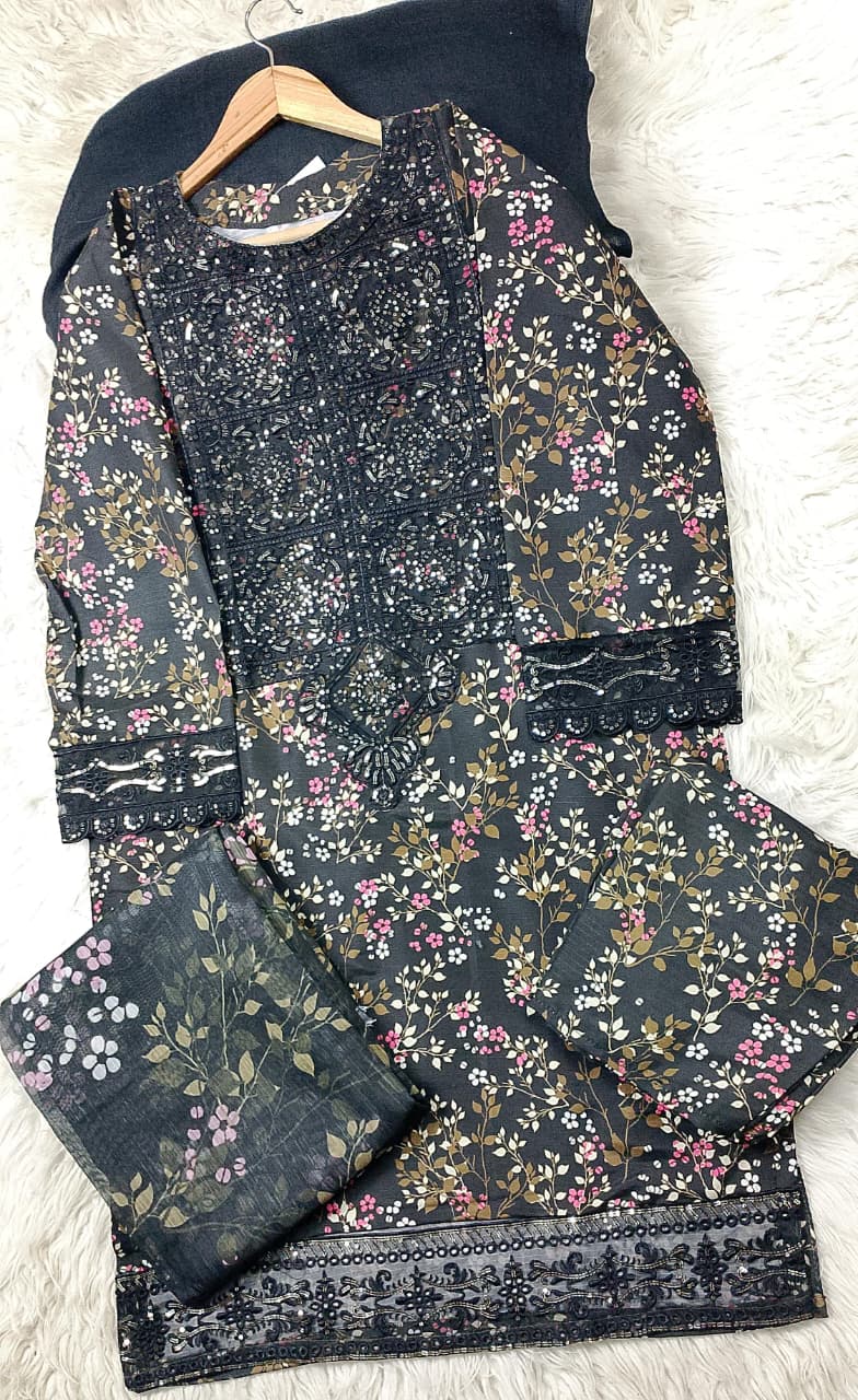 3 PIECE - EMBROIDERED LAWN SUIT