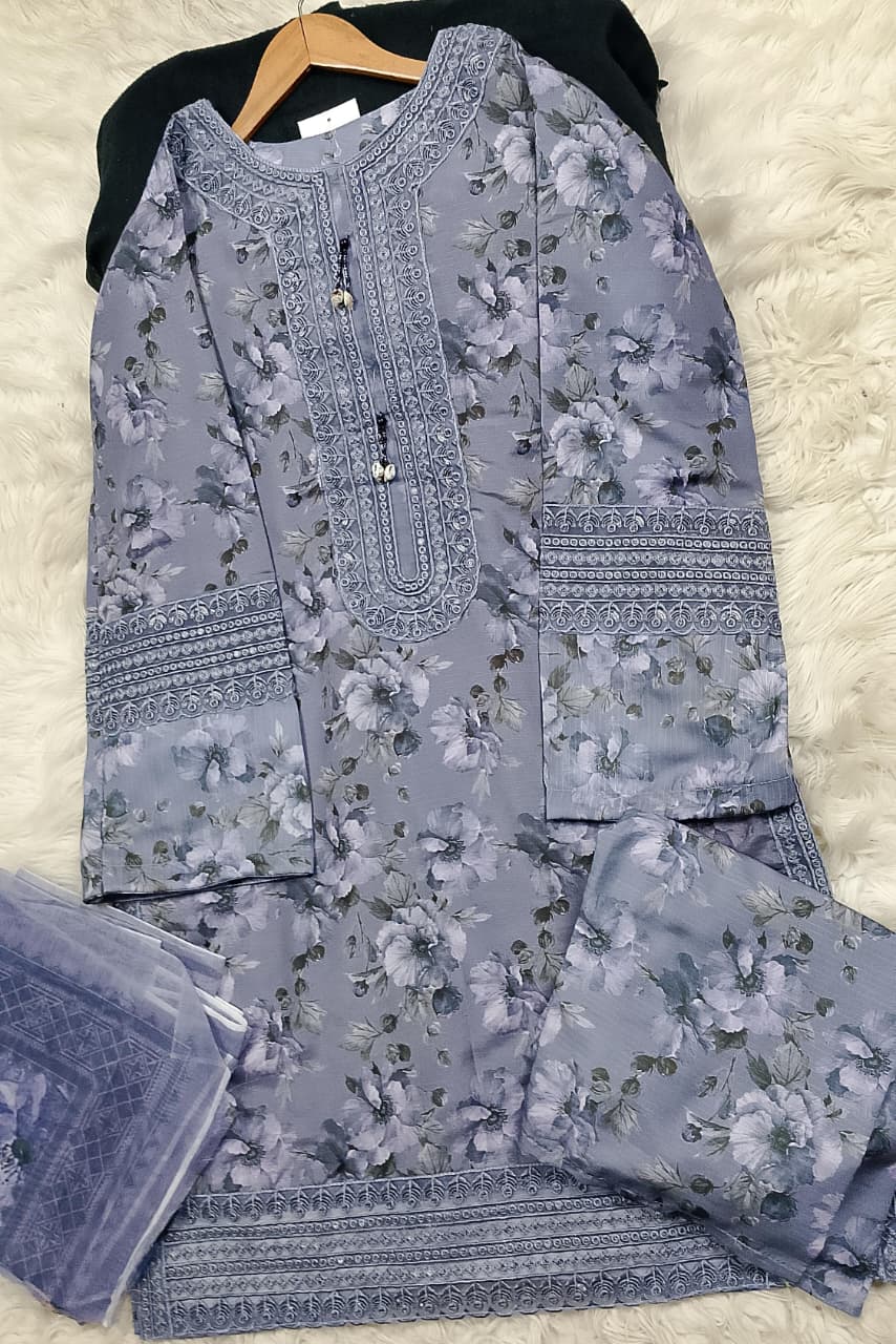 3 PIECE - EMBROIDERED LAWN SUIT
