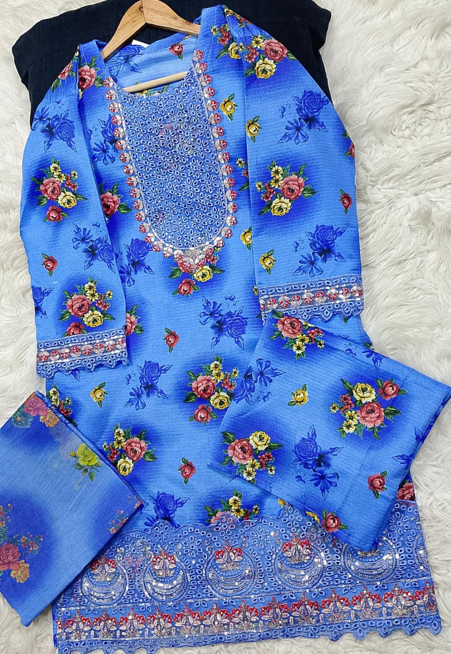 3 PIECE - EMBROIDERED LAWN SUIT